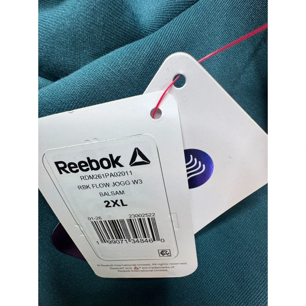 Reebok‎ RBK Flow Jogg W3 Mens 2XL Balsam Teal Straight Leg Jogger Pants NWT